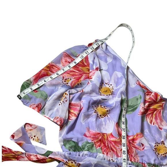 NWT Julia Jordan Floral Print One Shoulder Short Sleeve Asymmetrical Midi SZ 14 - Picture 11 of 11